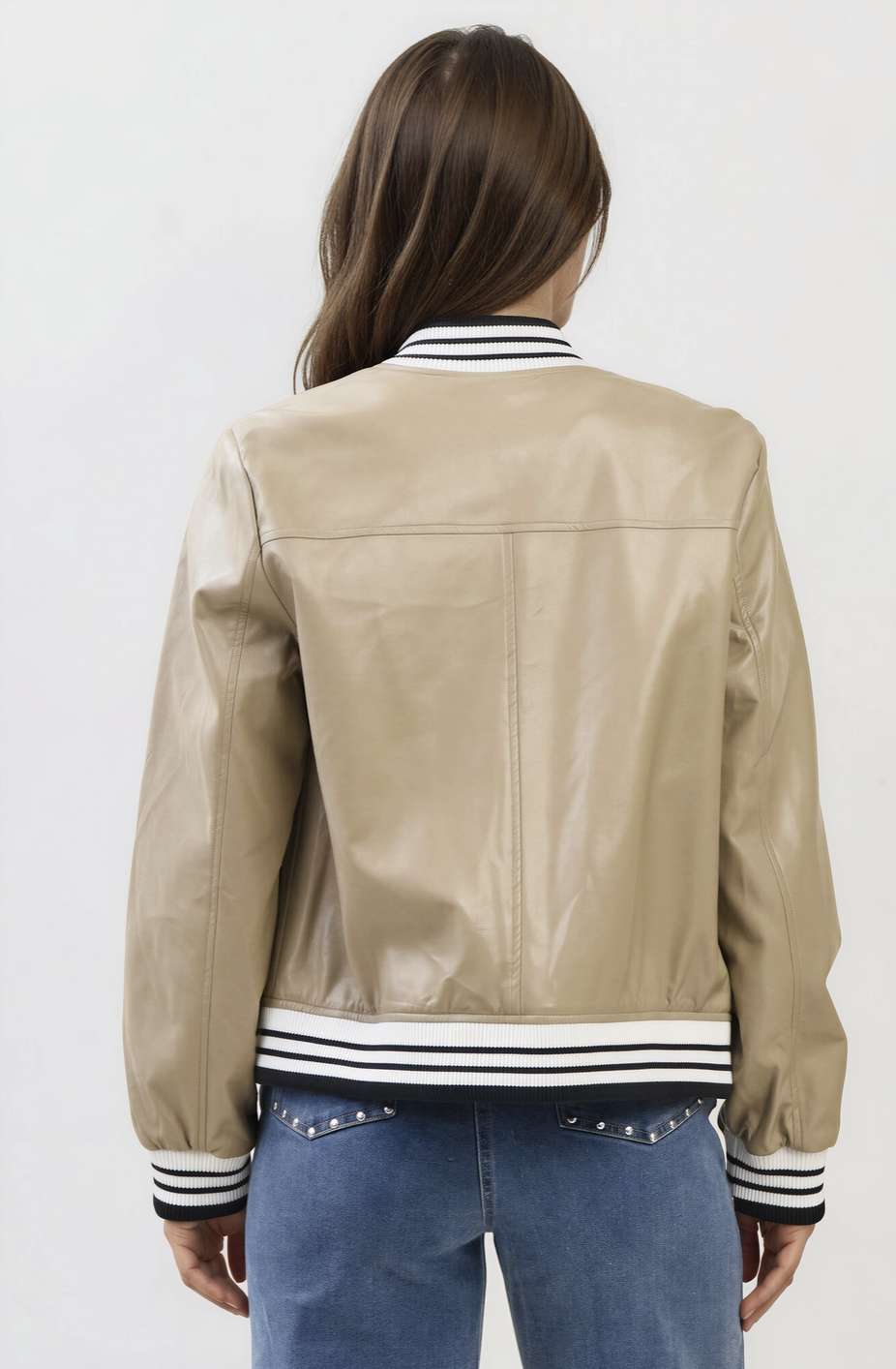 Vegan Leather Bomber Jacket