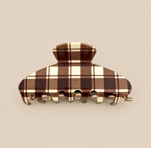 Vintage Plaid Claw Clip