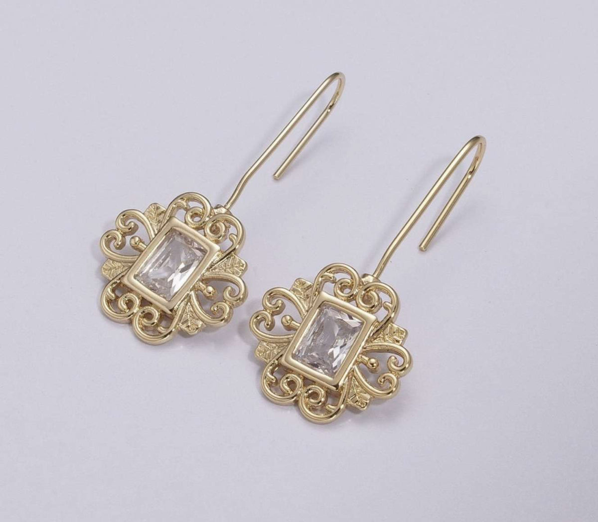Vintage Square Drop Earring