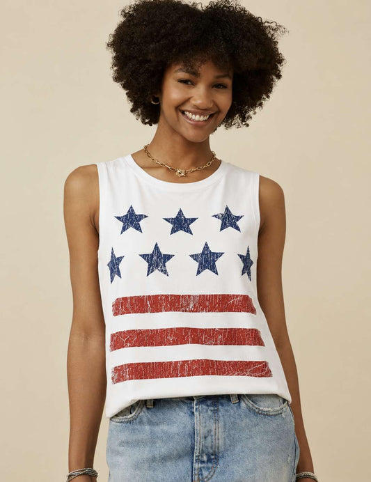 Vintage Style Stars & Stripes Tank Top