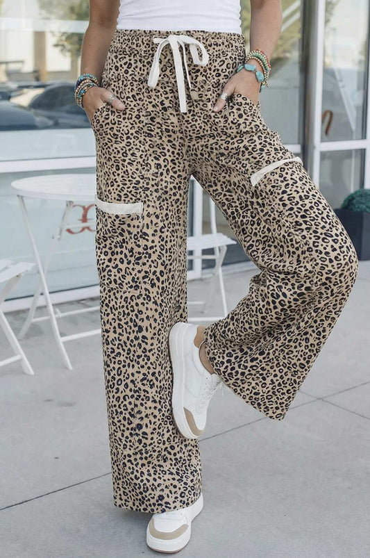 Western Wide Leg Terry Knit Pants