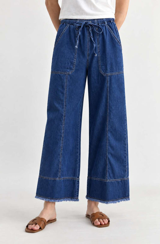 Wide Leg Patch Pocket Jeans