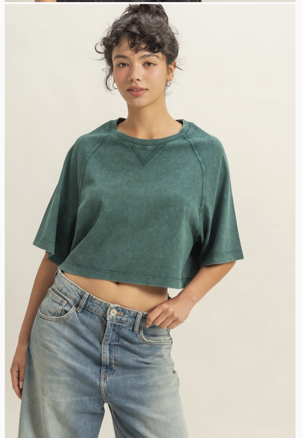 Deep Green Crop Tee