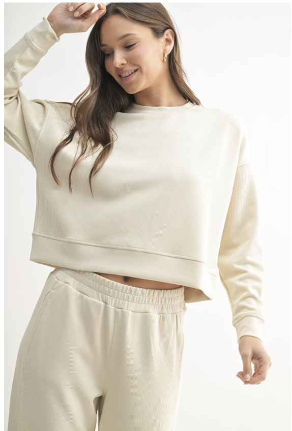 Luxe Sand Wash Rib Sweater
