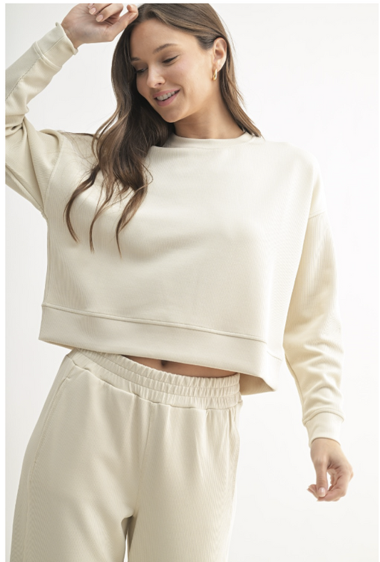 Luxe Sand Wash Rib Sweater