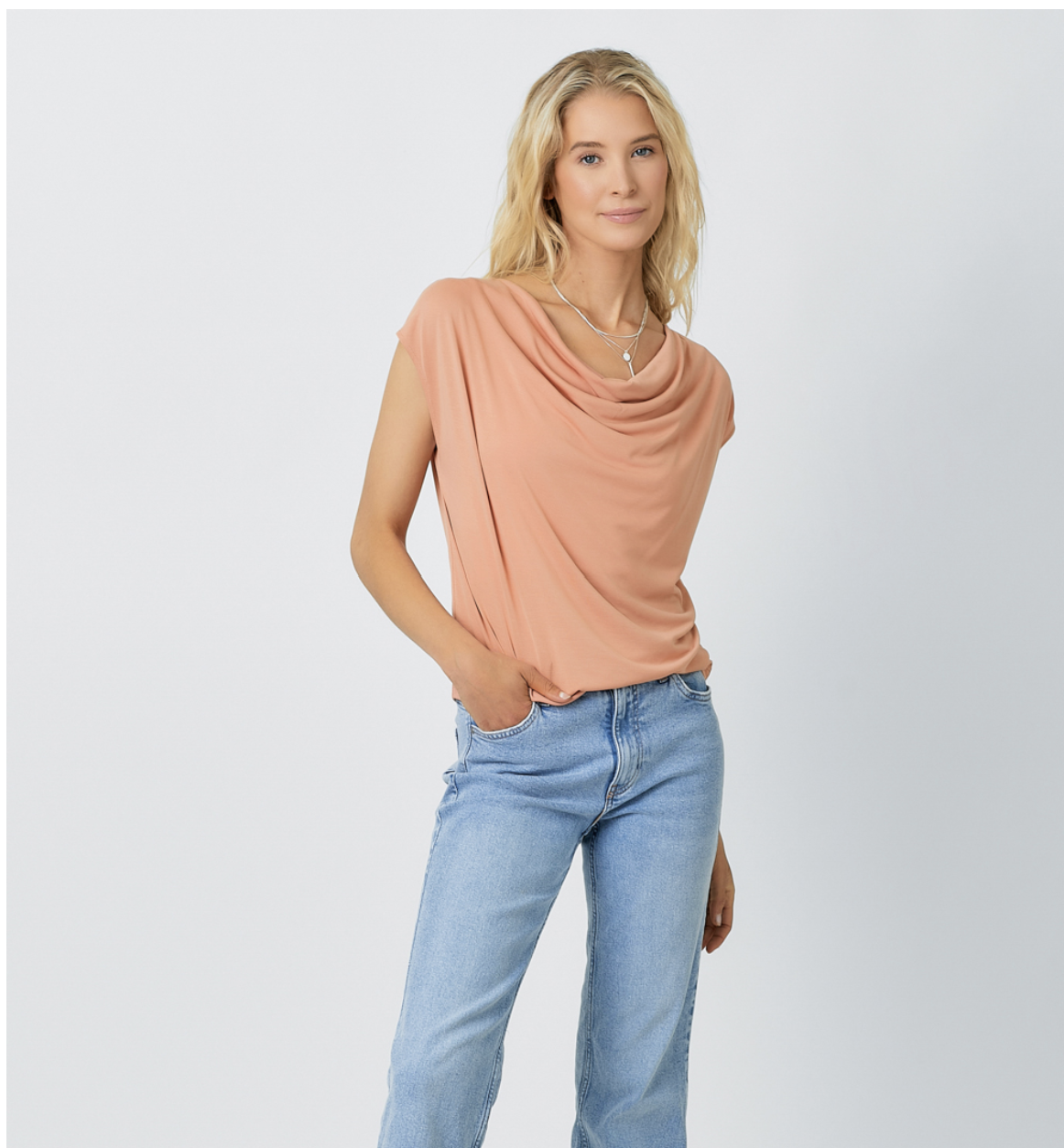 Modal Cowl Neck -Coral
