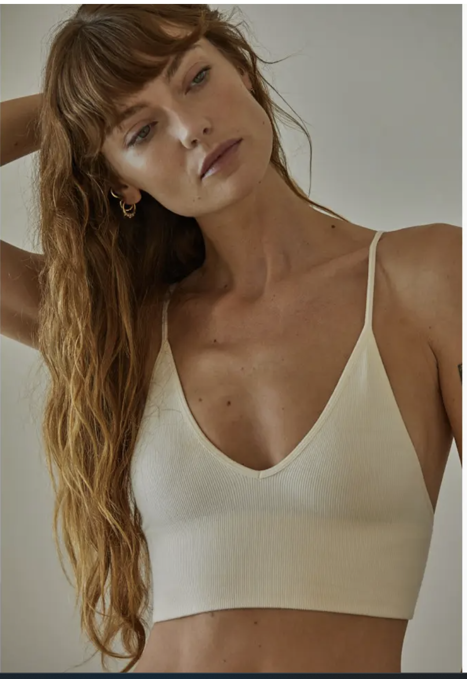 Ribbed Triangle Brami-Cream